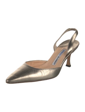 Manolo Blahnik Leather Slingback Pumps