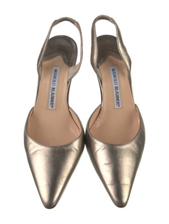 Manolo Blahnik Leather Slingback Pumps