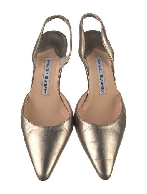 Manolo Blahnik Leather Slingback Pumps