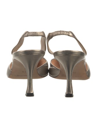 Manolo Blahnik Leather Slingback Pumps