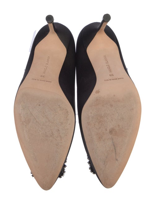 Manolo Blahnik Satin Crystal Embellishments Pumps