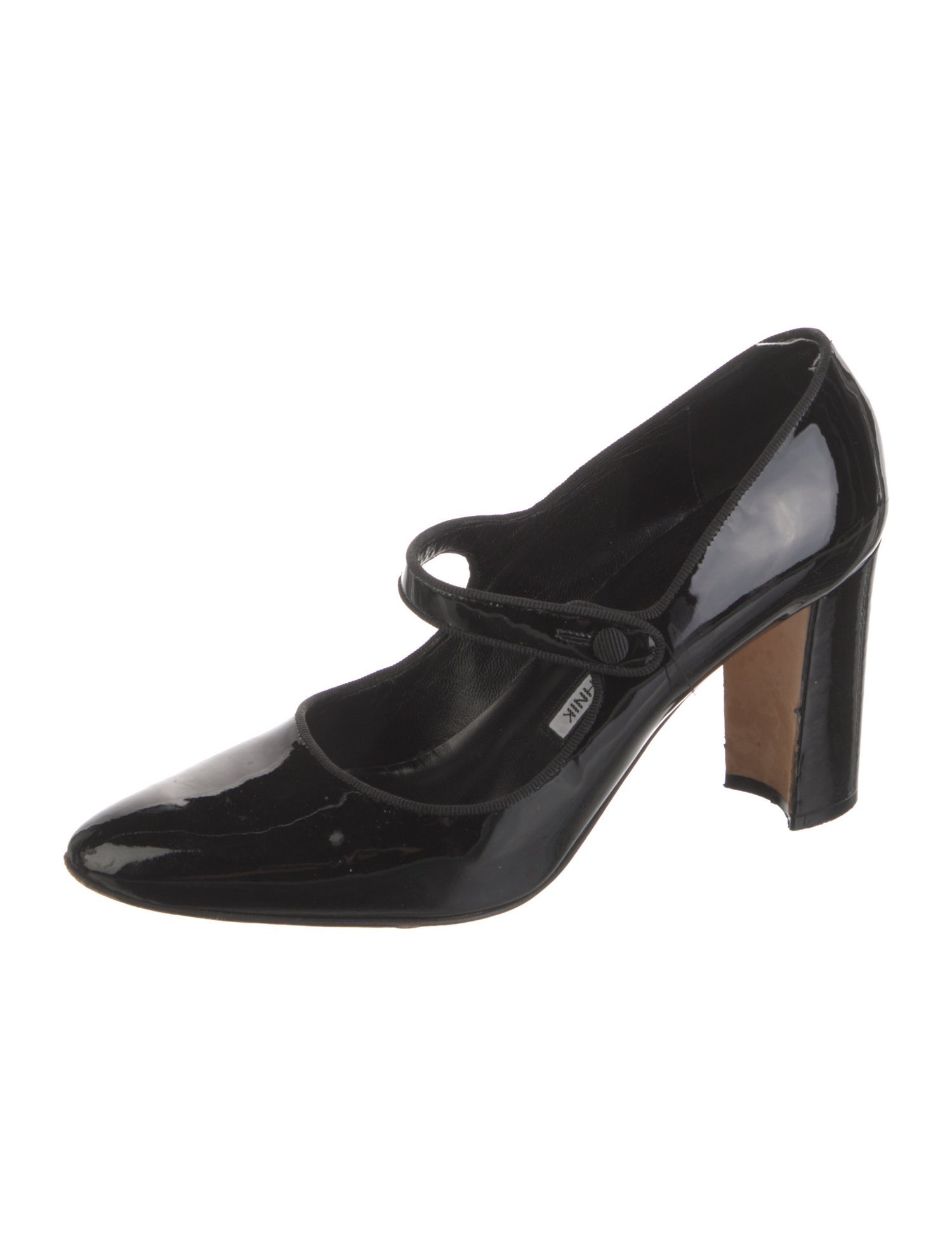 Manolo Blahnik Patent Leather Grosgrain Trim Pumps