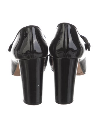 Manolo Blahnik Patent Leather Grosgrain Trim Pumps