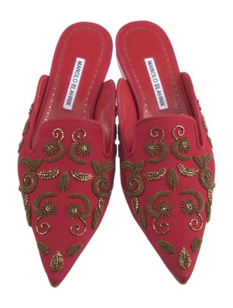Manolo Blahnik Satin Mules