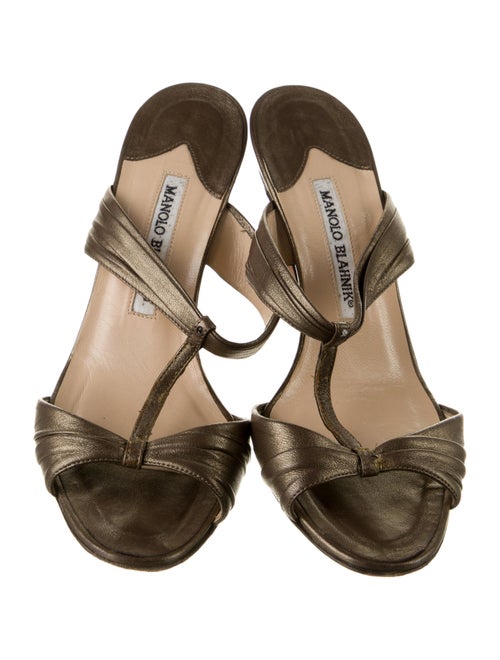 Manolo Blahnik Leather Slides