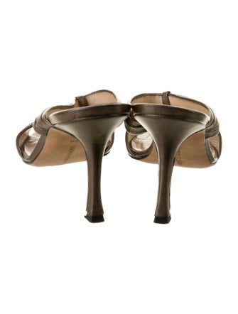 Manolo Blahnik Leather Slides