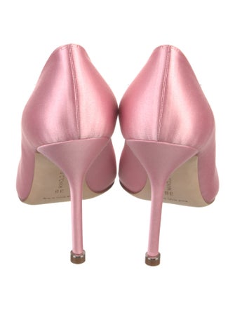 Manolo Blahnik Satin Crystal Embellishments Pumps