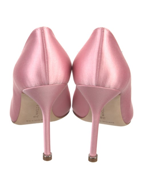 Manolo Blahnik Satin Crystal Embellishments Pumps
