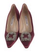 Manolo Blahnik Satin Crystal Embellishments Pumps