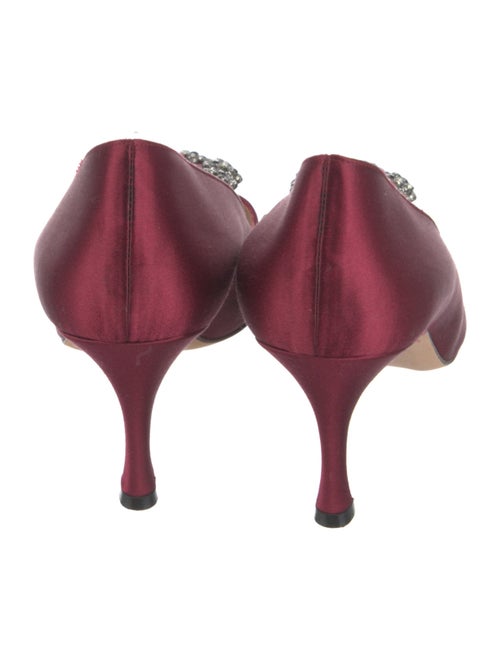 Manolo Blahnik Satin Crystal Embellishments Pumps