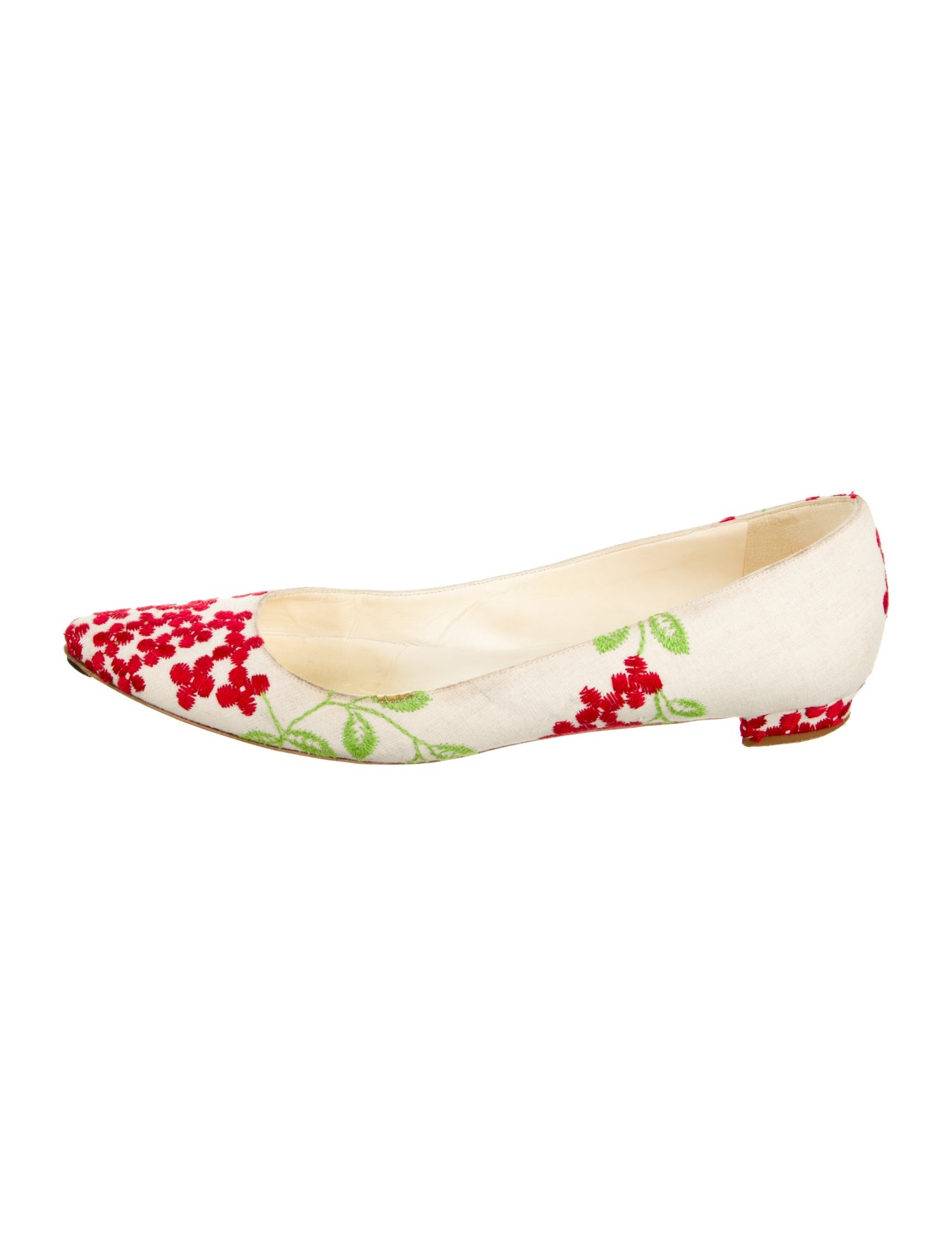 Manolo Blahnik Floral Print Ballet Flats