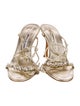 Manolo Blahnik Leather Crystal Embellishments Sandals
