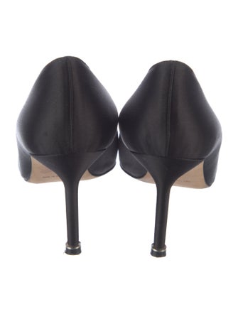 Manolo Blahnik Satin Crystal Embellishments Pumps