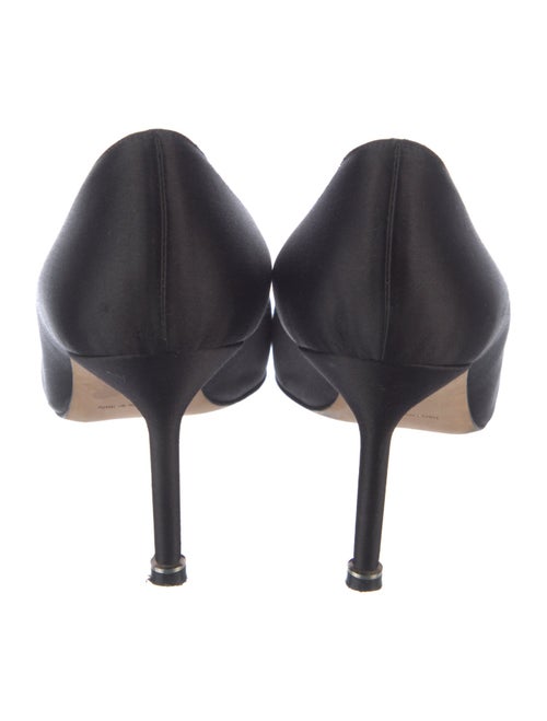 Manolo Blahnik Satin Crystal Embellishments Pumps