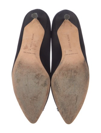 Manolo Blahnik Satin Crystal Embellishments Pumps