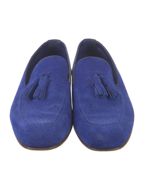 Manolo Blahnik Suede Tassel Accents Loafers