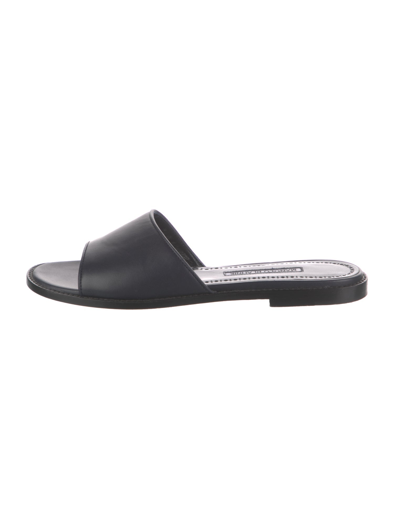 Manolo Blahnik Leather Slides