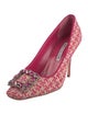 Manolo Blahnik Tweed Printed Pumps