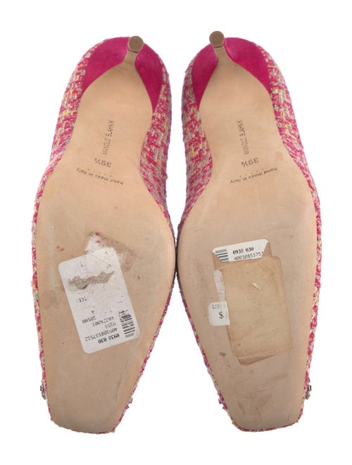 Manolo Blahnik Tweed Printed Pumps