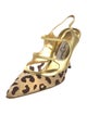 Manolo Blahnik Mesh Animal Print Slingback Pumps
