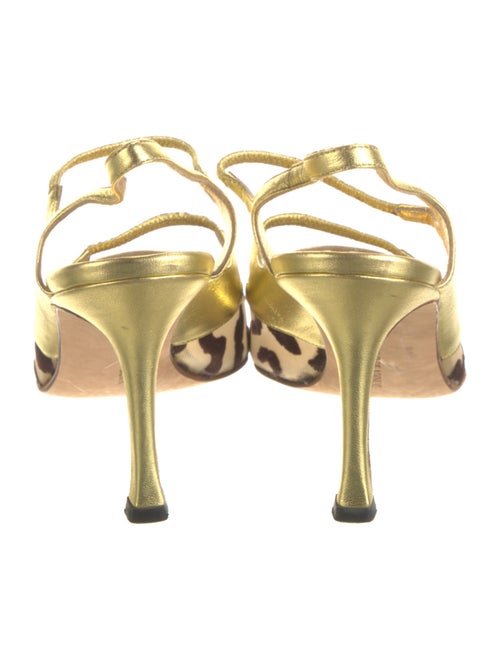 Manolo Blahnik Mesh Animal Print Slingback Pumps