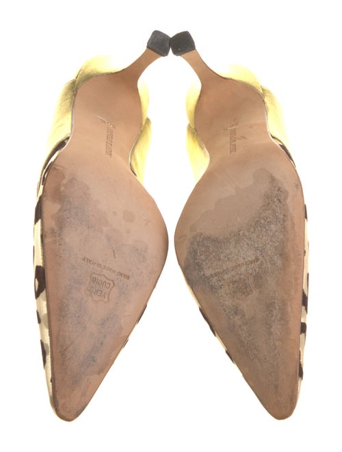 Manolo Blahnik Mesh Animal Print Slingback Pumps