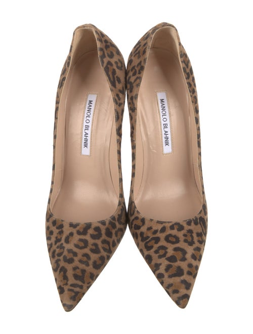 Manolo Blahnik Suede Animal Print Pumps