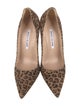 Manolo Blahnik Suede Animal Print Pumps