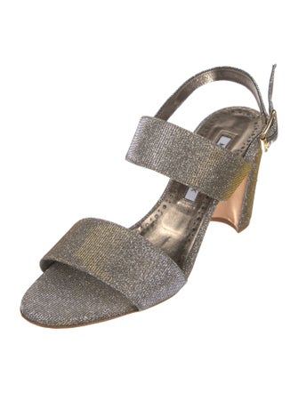 Manolo Blahnik Glitter Slingback Sandals