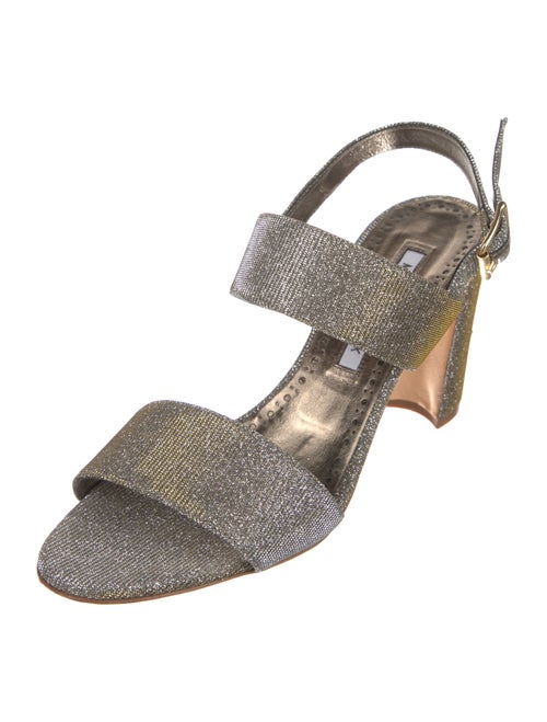 Manolo Blahnik Glitter Slingback Sandals