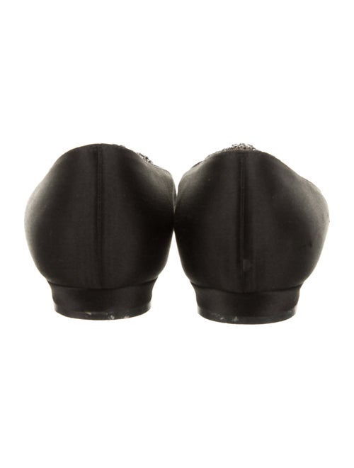 Manolo Blahnik Satin Crystal Embellishments Flats