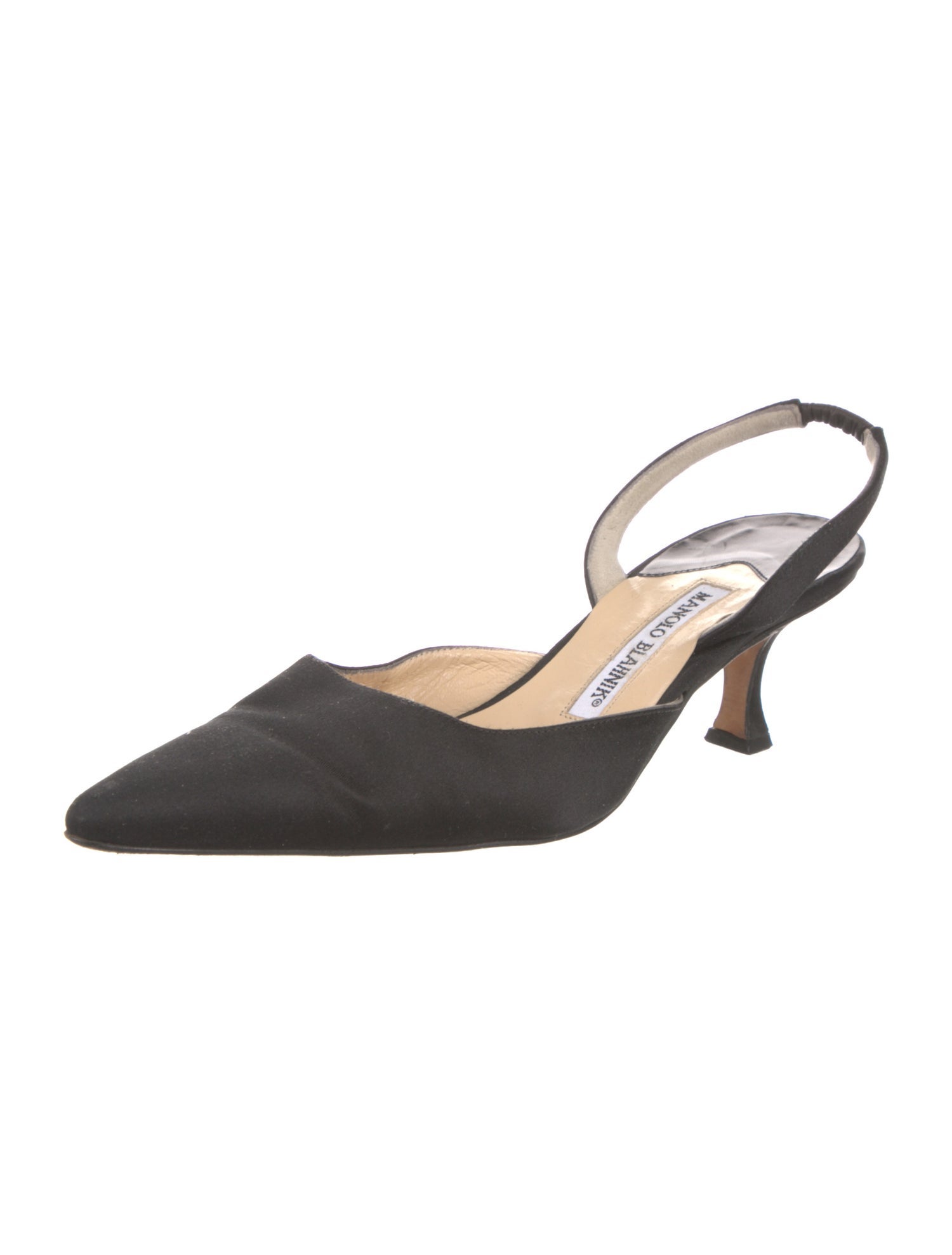 Manolo Blahnik Satin Slingback Pumps