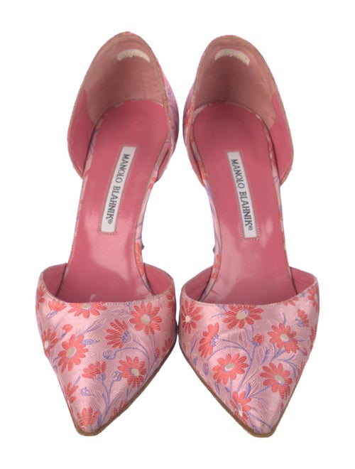 Manolo Blahnik Nylon Floral Print D'Orsay Pumps