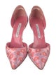 Manolo Blahnik Nylon Floral Print D'Orsay Pumps