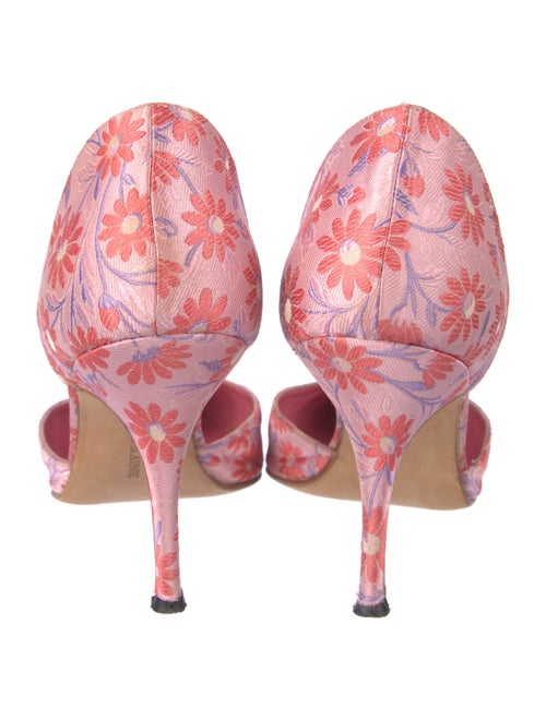 Manolo Blahnik Nylon Floral Print D'Orsay Pumps