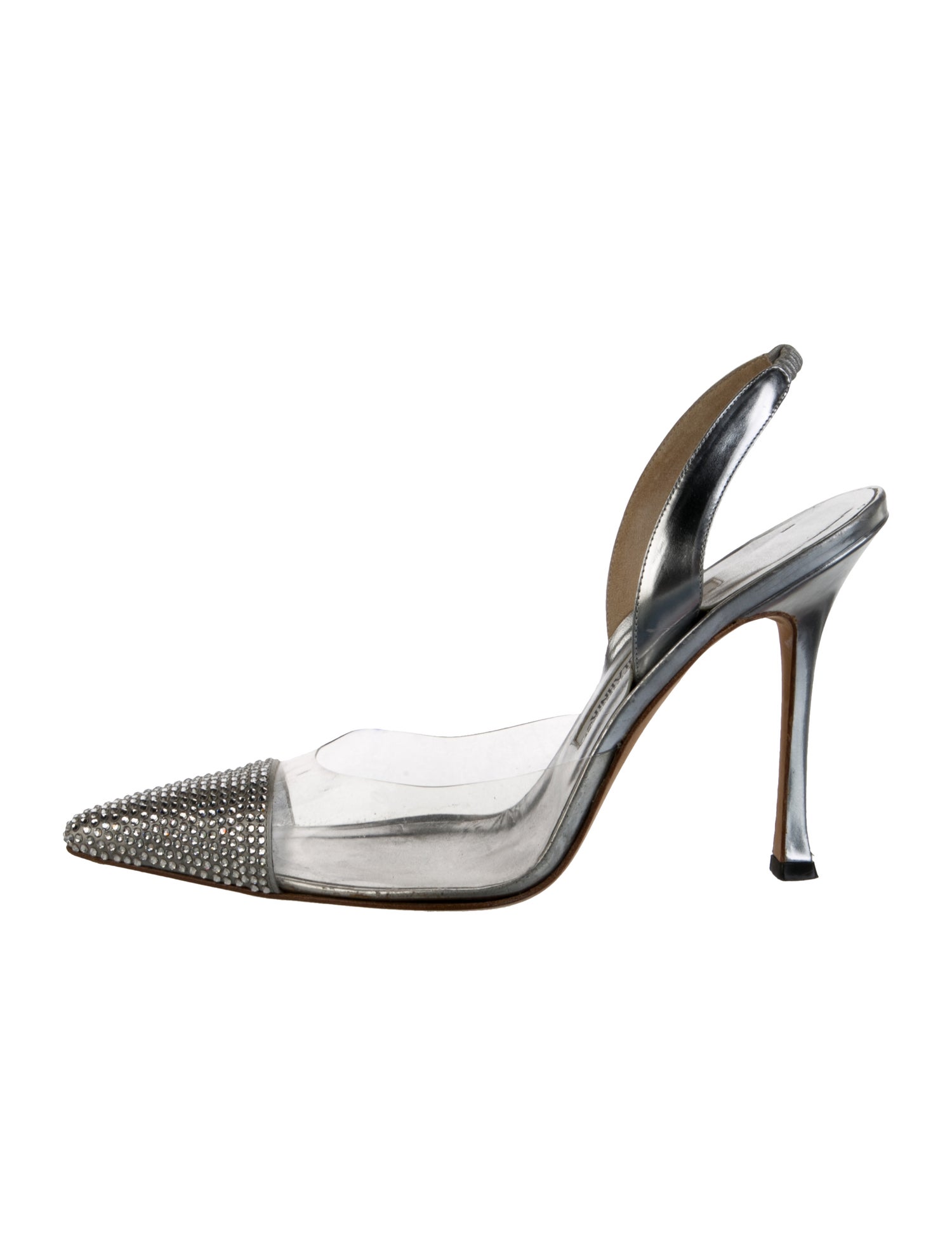 Manolo Blahnik Crystal Embellishments Slingback Pumps