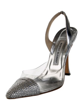 Manolo Blahnik Crystal Embellishments Slingback Pumps