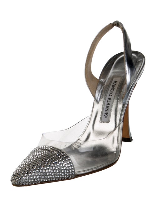 Manolo Blahnik Crystal Embellishments Slingback Pumps