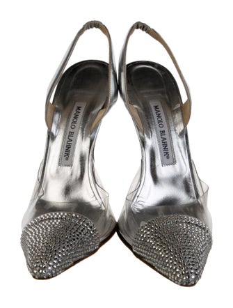 Manolo Blahnik Crystal Embellishments Slingback Pumps