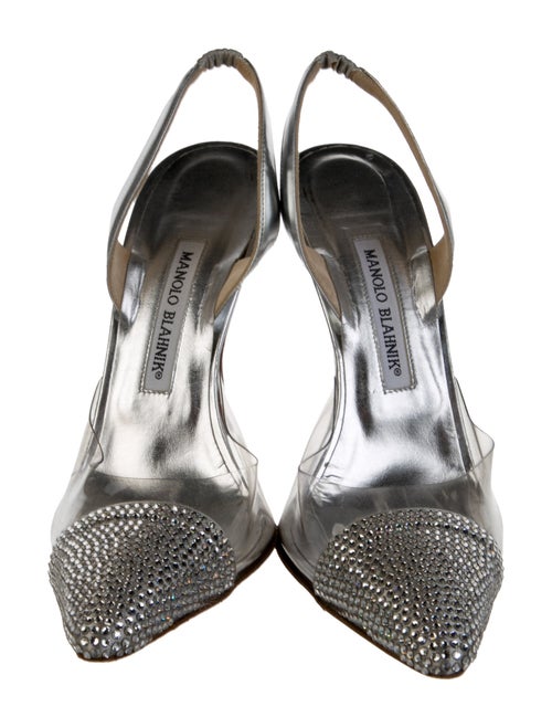 Manolo Blahnik Crystal Embellishments Slingback Pumps