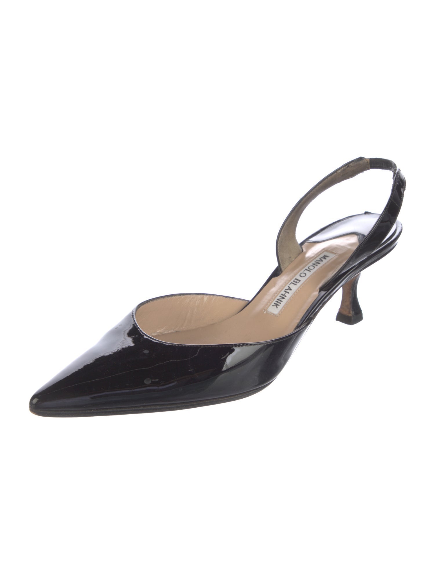 Manolo Blahnik Carolyne Patent Leather Slingback Pumps