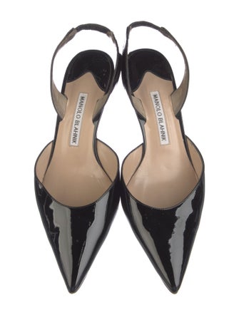Manolo Blahnik Carolyne Patent Leather Slingback Pumps