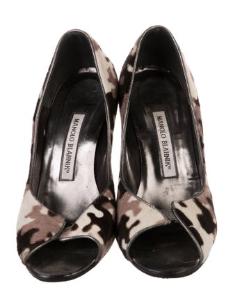 Manolo Blahnik Ponyhair Printed Pumps