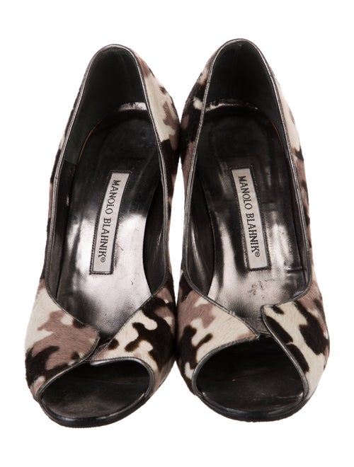 Manolo Blahnik Ponyhair Printed Pumps