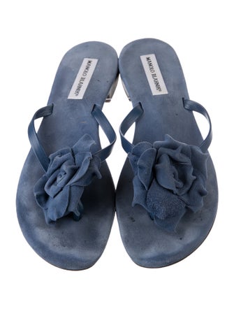 Manolo Blahnik Suede Slides