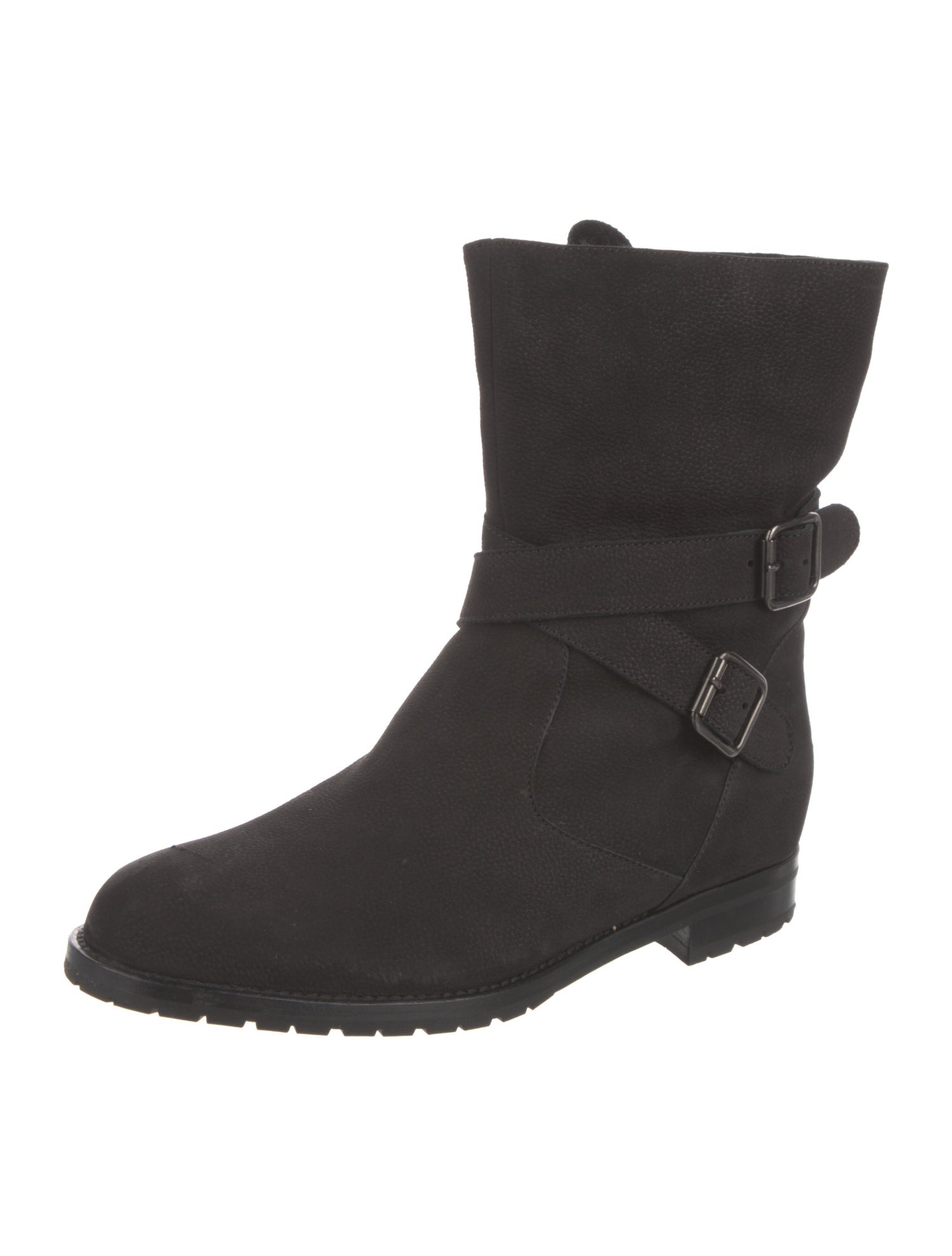 Manolo Blahnik Suede Moto Boots