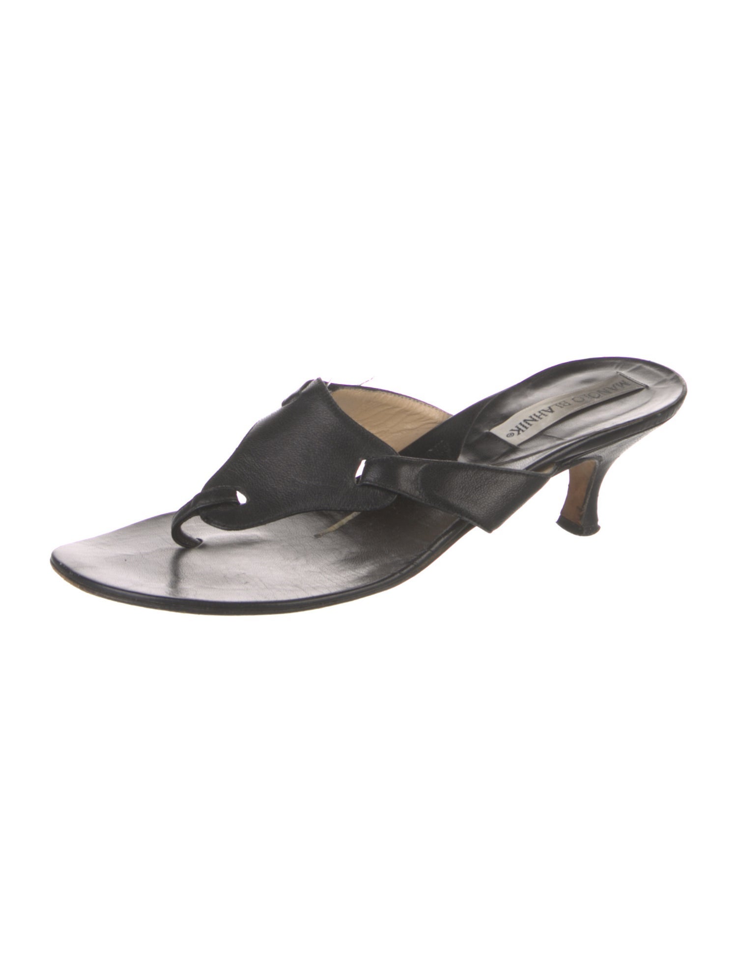 Manolo Blahnik Leather Slides