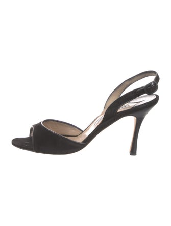 Manolo Blahnik Suede Slingback Sandals
