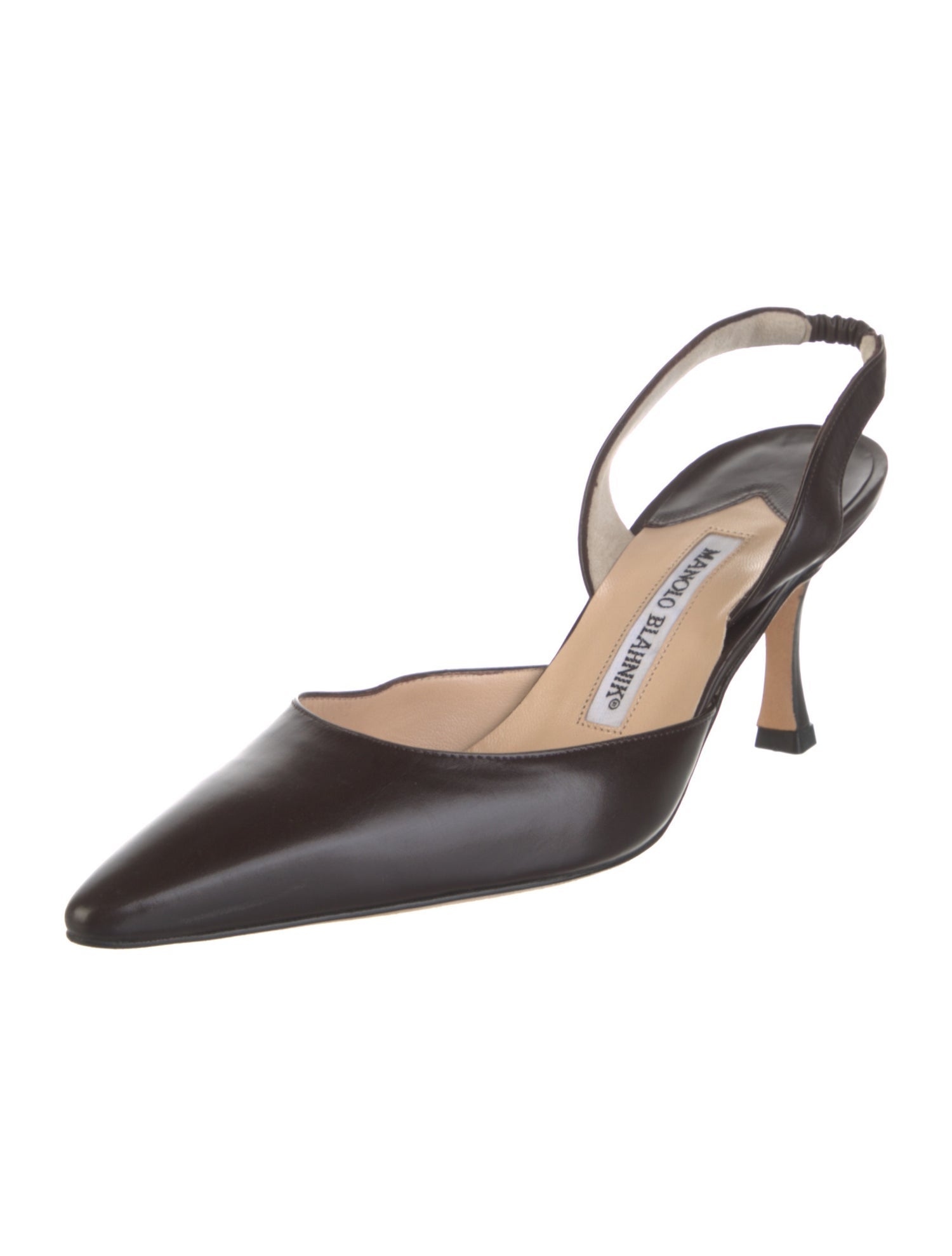 Manolo Blahnik Leather Slingback Pumps