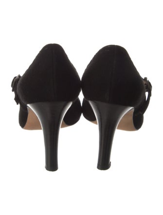 Manolo Blahnik Suede Bow Accents Pumps